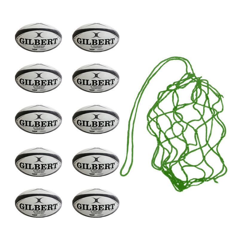 Net of 10 x Gilbert G-TR4000 Rugby Training Balls